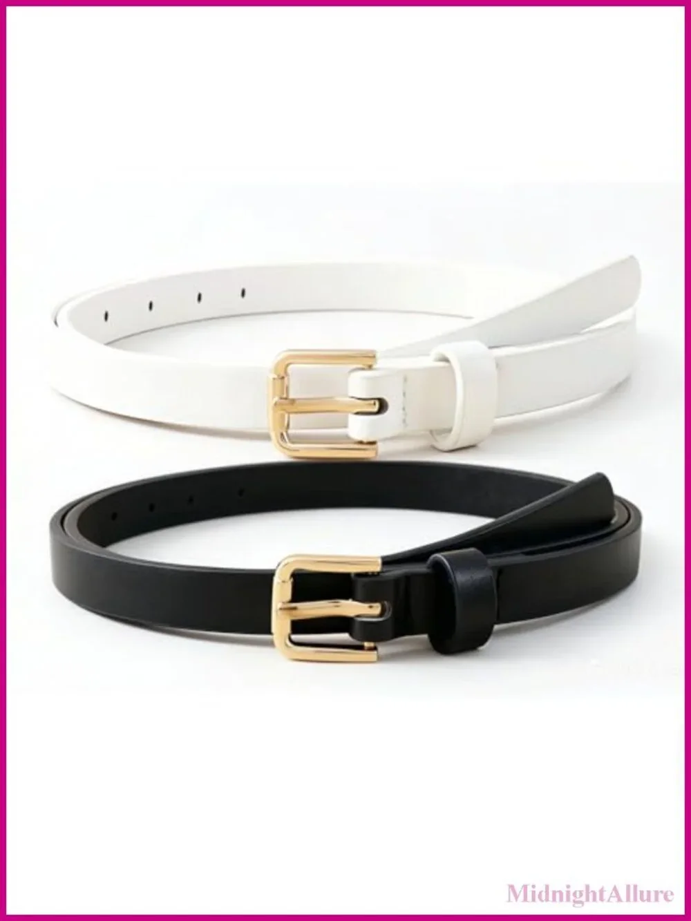 4 Pack Women Skinny Belts PU Leather Thin Waist Belt Jeans Dress